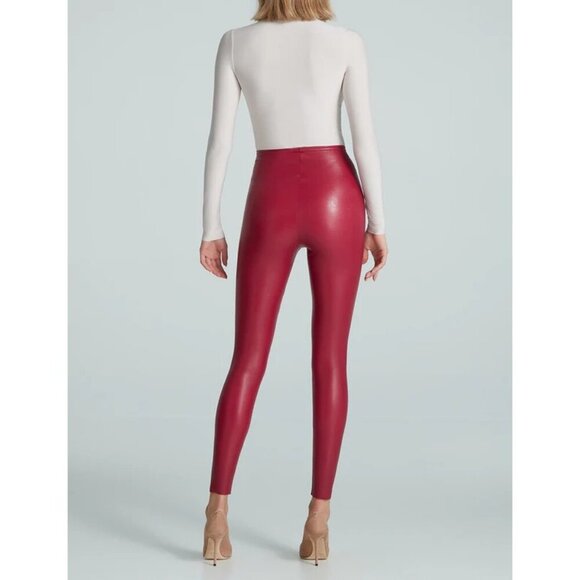Commando Faux Leather Leggings in Raspberry X-Small Womens Vegan Pants - Picture 12 of 14